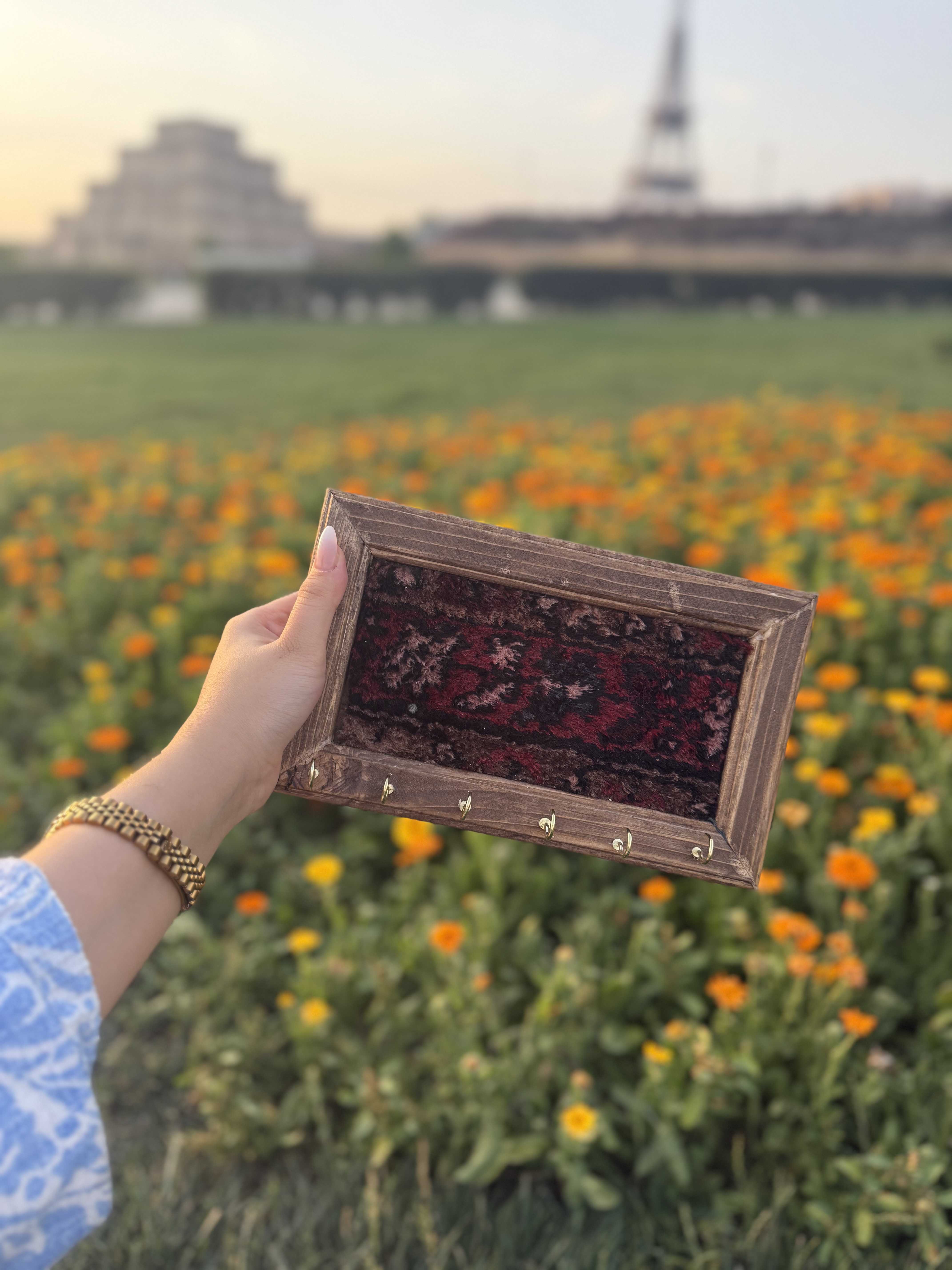 جا کلیدی چوبی شش قلاب