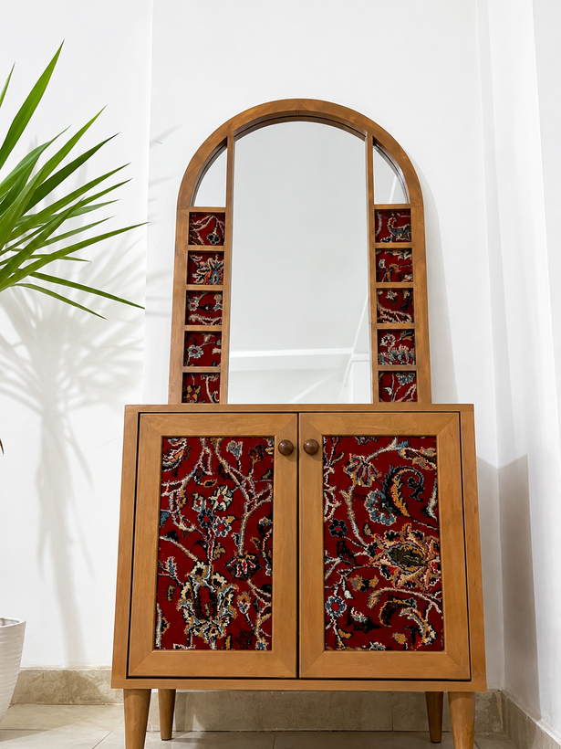 آینه و میز کنسول چوبی